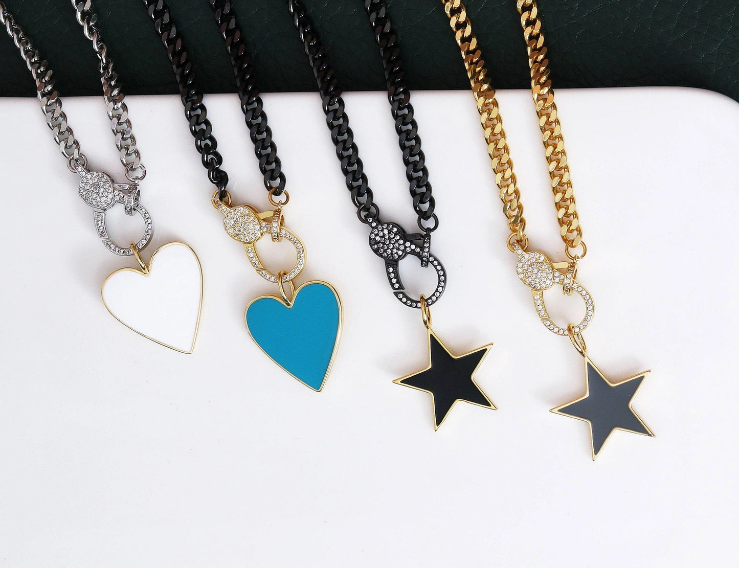 Heart Star Cuban Chain Necklace