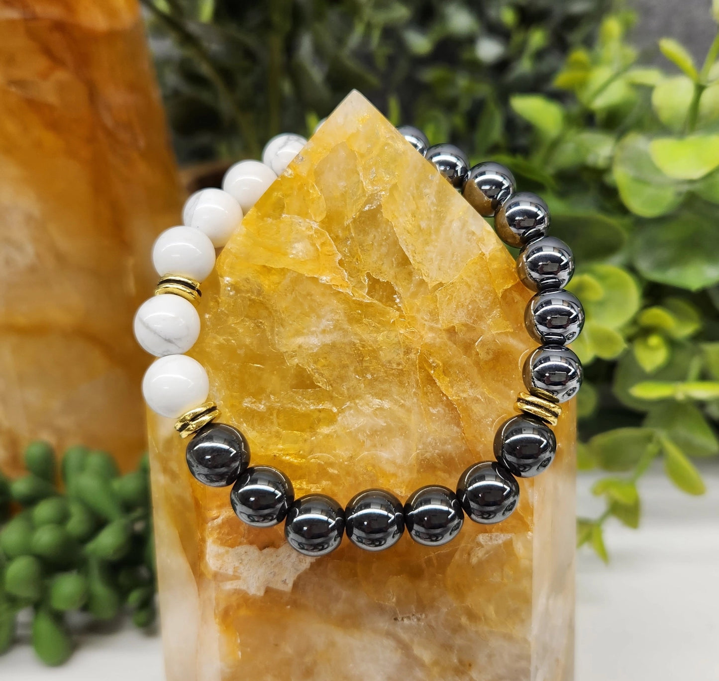 Pain Relief - Hematite/White Howlite/Terahertz Bracelet 8mm